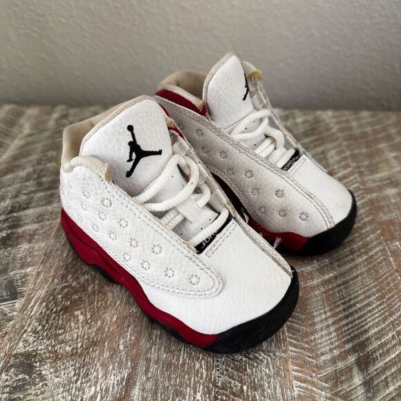 Nike Air Jordan 13 Retro BT Toddler Size 4c Sneakers White Black Red 414581-122 - Picture 3 of 11